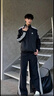 adidas休閑簡約三條紋梭織立領夾克外套男裝阿迪達斯官方三葉草 黑色 S 曬單實拍圖