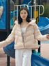 坦博爾泡芙羽絨服女短款連帽時尚潮流秋冬保暖外套TB5330278D 黛霧粉155 曬單實拍圖