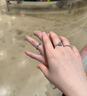 DRAGBOLL鉆戒莫桑石戒指S925銀一克拉愛火女戒指求婚情人送老婆七夕節(jié)禮物 50分開口可調(diào)節(jié) 曬單實(shí)拍圖
