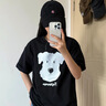 妙奕嘉黑色純棉短袖t恤女士夏秋新款2025女款潮流寬松正肩t恤衫上衣半袖 純棉狗狗印花短袖T恤 【黑】 L 【建議105-120斤】 曬單實(shí)拍圖