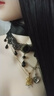 鎖骨鏈韓版蕾絲項鏈女簡約短款流行脖子飾品頸帶項圈頸鏈時尚脖鏈 黑色 曬單實拍圖