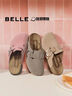百麗（Belle）【張凌赫同款】半島吐司1代勃肯鞋女商場款包頭拖D5W1DBH5預(yù)售 【王紫璇同款】杏色 （1代升級） 38 曬單實拍圖