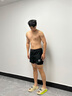 捷虎泳褲男士防尷尬游泳褲溫泉速干寬松平角沙灘褲 黑色 3XL 曬單實(shí)拍圖