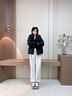 鴨鴨（YAYA）羽絨服女冬季連帽短款加厚保暖女士面包服韓版寬松休閑百搭外套女 曬單實拍圖