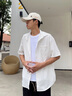 馬克華菲短袖襯衫男士夏季薄款透氣冰絲上衣男款日系潮牌純色休閑半袖外套 曬單實拍圖