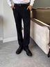 羅蒙（ROMON）西褲男士春秋季新款錐形小腳九分褲男商務(wù)休閑褲直筒修身西裝長(cháng)褲 黑色九分 常規 32 【建議130-140斤】 曬單實(shí)拍圖