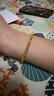 中國黃金（CHINA GOLD）碎金子黃金手鏈女足金盤(pán)纏金手串轉運珠七夕情人節禮物送女友老婆 足金碎金子手串約3.2g*玫瑰禮盒 曬單實(shí)拍圖