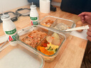 霜山SHIMOYAMA高硼硅玻璃飯盒微波加熱專用餐盒上班族帶飯便當(dāng)盒冰箱保鮮盒 【盒體可微波加熱】2分隔1040ml 曬單實(shí)拍圖