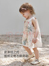 babylove寶寶連衣裙夏季薄款女寶寶高支純棉掛脖裙甜美國風公主吊帶裙夏裝 江南煙雨 100 曬單實拍圖
