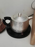 L&N銀壺泡茶壺足銀999手工錘紋井欄純銀沖茶壺高端送禮功夫銀器茶具 冰紋款+證書+禮盒 270ml 曬單實(shí)拍圖
