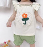 迪士尼寶寶嬰兒套裝2025夏季嬰幼兒衣服吊帶荷葉花朵上衣+短褲甜美可愛兩件 綠色花朵套裝 90 建議80-90cm1歲-1歲半 曬單實(shí)拍圖