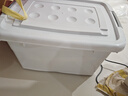百草園塑料衣物收納箱玩具整理箱27L瓷白1個裝帶輪 曬單實拍圖