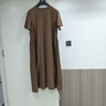 SUSTYLE奢侈高端品牌女裝高檔純棉連衣裙寬松直筒大碼女裝顯瘦氣質(zhì)媽媽裙 卡其色 2XL 曬單實(shí)拍圖