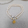 中國黃金（CHINA GOLD）玫瑰珍珠黃金項鏈女?huà)寢尶钭憬鸬鯄嬌斩Y物送女友老婆母親長(cháng)輩 足金玫瑰花珍珠項鏈+證書(shū)禮盒 曬單實(shí)拍圖