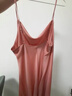 GUTK【100%桑蠶絲】2025春夏新款性感睡衣短裙真絲蕩領吊帶睡裙家居服 焦糖紅 M 【推薦95-110斤】 曬單實拍圖