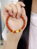 中國黃金（CHINA GOLD）四葉草黃金手鏈女足金南紅瑪瑙手串七夕情人節(jié)禮物送女朋友老婆 足金四葉草南紅瑪瑙手串 紀(jì)念品 曬單實(shí)拍圖
