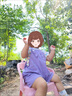 G.DUCKKIDS童裝女童夏裝套裝24新款兒童短袖背帶褲兔耳朵可愛一歲女寶寶衣服 紫色 90 適合80-90年齡1-2歲左右 曬單實(shí)拍圖