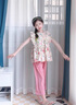 皮爾卡丹（pierre cardin）童裝女童夏季套裝2025新款兒童飛袖娃娃衫碎花上衣闊腿褲兩件套潮 粉色 170 尺碼15~16歲【160-170cm】 曬單實(shí)拍圖