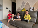 巴拉巴拉（BALABALA）男童套裝兒童春裝衛(wèi)衣長(zhǎng)褲兩件套潮拜年服 紅黑色調(diào) 120cm 曬單實(shí)拍圖