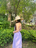 辣妹物語(yǔ)云南新疆草原旅游穿搭海邊度假風(fēng)多巴胺掛脖連衣裙女法式沙灘長(cháng)裙 淡紫色 S 曬單實(shí)拍圖
