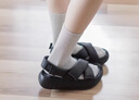愛步（ECCO）涼鞋女 夏季軟底泡芙鞋交叉帶厚底拖鞋外穿 科摩206653 黑色20665301001 38 曬單實拍圖