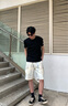 頂峰保羅（Dingfengbaoluo）美式時(shí)尚直筒潮流寬松工裝大口袋短褲夏休閑五分褲F2682米白2XL 曬單實(shí)拍圖