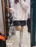 貓人白色過(guò)膝襪女薄款強(qiáng)壓力顯瘦jk襪子涼感防曬黑色大腿長(zhǎng)筒絲襪春夏 【過(guò)膝襪】白色1雙 均碼 曬單實(shí)拍圖