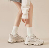 ZUOSAISI品牌老爹鞋女厚底真皮運(yùn)動休閑鞋女2025秋季新品女鞋輕便鞋子女 香檳灰 34 曬單實(shí)拍圖