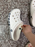 卡駱馳crocs洞洞鞋貝雅卡駱班輕便耐磨一腳蹬休閑鞋|205089 白/深藍(lán)-126 40 (250mm) 曬單實(shí)拍圖