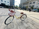 永久載人自行車成人女通勤親子單車學(xué)生女士帶娃 米黃色 曬單實拍圖