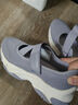 斯凱奇（Skechers）女鞋2025夏季新款漫月瑪麗珍透氣淺口單鞋厚底休閑鞋177602 灰色/棕色/QUAL 35 曬單實(shí)拍圖