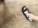 Clarks其樂學(xué)院系列女鞋夏季新款交叉綁帶厚底摩登時尚牛皮涼鞋 黑色 261765174 37 曬單實(shí)拍圖