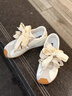 MIO米奧芭蕾阿甘鞋女2025夏復(fù)古內(nèi)增高4.5cm休閑運(yùn)動(dòng)德訓(xùn)鞋鸚鵡鞋 米白色 36 (230mm) 曬單實(shí)拍圖