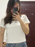 Levi's【商場同款】李維斯25年夏季新款女士針織休閑短袖T恤0019T 純白 L 曬單實拍圖