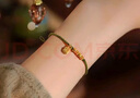 周鼎生足金999碎碎金轉(zhuǎn)運(yùn)珠 黃金碎金子紅繩手鏈男女情侶本命年手繩 紅繩8粒碎金珠+福牌 約0.8-1g 曬單實(shí)拍圖