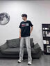 趣米樂美式復(fù)古微喇牛仔褲男夏季高街窄版直筒褲子cleanfit顯瘦彎刀褲潮 煙灰色 XL 曬單實(shí)拍圖