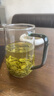 綠昌明玻璃泡茶杯帶蓋玻璃杯茶水分離男女辦公室家用綠茶杯帶把手柄 翡冷翠 帶蓋菁萃杯 480ml 曬單實拍圖