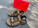 夢(mèng)特嬌（MONTAGUT）涼鞋男夏季新品頭層牛皮防滑平底休閑沙灘鞋男輕便透氣溯溪涼拖鞋 黃棕（皮鞋碼） 41 曬單實(shí)拍圖