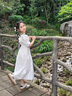 女童夏季連衣裙2025新款兒童夏裝高級(jí)感12歲女孩棉布女大童裙子夏 白色【實(shí)體店品質(zhì)】 150 曬單實(shí)拍圖