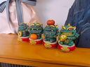 BOSSY故宮風(fēng)文創(chuàng)招財石獅子一對好事發(fā)生創(chuàng)意工藝品擺件公司個人伴手禮 前程似錦【彩金】+底座+禮盒 曬單實拍圖