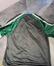 adidas復(fù)古籃球風(fēng)寬松運(yùn)動(dòng)短袖開衫男女夏季阿迪達(dá)斯官方三葉草   黑色/深綠   L 曬單實(shí)拍圖