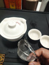 恩壽溯普洱茶壺防燙蓋碗陶瓷家用泡茶器大號(hào)單個(gè)手抓泡茶壺茶水分離杯子 防燙大號(hào)-水點(diǎn)桃花(帶2杯子) 曬單實(shí)拍圖
