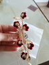 韞舜 山茶花發(fā)夾新娘紅花頭飾秀禾漢服發(fā)夾新中式后腦勺馬面裙發(fā)飾 金枝珍珠玫瑰發(fā)夾 曬單實(shí)拍圖