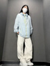 ICH MODE防曬衣女夏季戶外撞色連帽上衣2025年新款夏季輕薄工裝外套女 冰川藍 M 曬單實拍圖