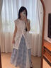 納琳雅Nalinya2025洋氣減齡無袖蕾絲上衣半身裙套裝女夏2025新款溫柔風(fēng) 套裝 M 曬單實(shí)拍圖