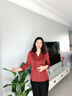 羅蒙媽媽裝母親節禮物時(shí)尚洋氣質(zhì)2025新款套裝喜婆婆婚宴服中老年女裝 安可拉紅上衣  XL  105-120斤（卡碼拍?。?曬單實(shí)拍圖