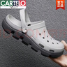 卡帝樂鱷魚（CARTELO）洞洞鞋男款24年新款外穿踩屎感防滑防臭eva涼鞋軟底包頭大碼拖鞋 鉛白灰 31 M13 =48/49碼 曬單實(shí)拍圖