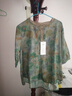 啄木鳥(niǎo)（TUCANO）2025夏季新款時(shí)尚女裝復古印花苧麻短袖襯衫寬松輕薄亞麻小衫上衣 綠色花 XL 【建議120-150斤】 曬單實(shí)拍圖