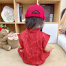 G.DUCKKIDS小黃鴨寶寶周歲禮服夏季紅色短袖百日宴嬰兒衣服夏季薄款0-6個(gè)月 紅色喜慶抓周服 66cm 66碼0-3月建議寶寶4-6公斤 曬單實(shí)拍圖