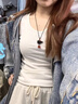 班尼路（Baleno）純棉無(wú)袖背心女夏外穿2025新款內搭無(wú)袖T恤女寬松休閑打底小吊帶 曬單實(shí)拍圖